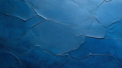 Poster - Abstract blue textured background with uneven shapes, showcasing a cracked and weathered surface. The image evokes a sense of depth, texture