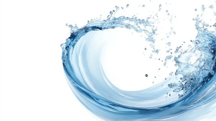 Wall Mural - Blue Water Wave Swirl Background, symbolizing purity, fluidity, motion, freshness, and nature.