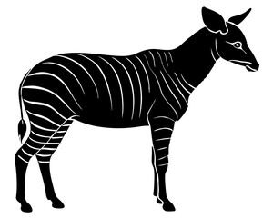 Canvas Print - Okapi silhouette,Okapi  vector illustration