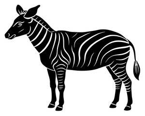 Canvas Print - Okapi silhouette,Okapi  vector illustration