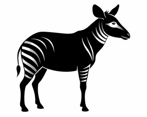 Canvas Print - Okapi silhouette,Okapi  vector illustration