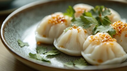 Delicious Steamed Dumplings with Herbs and Seasoning