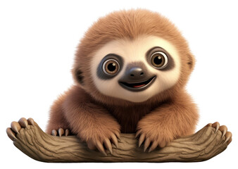 Wall Mural - png sloth wildlife cartoon animal.