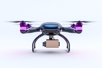 Aufkleber - Minimalist abstract of a drone with a package, representing tomorrowâ€™s logistical solutions in a simple, clean design