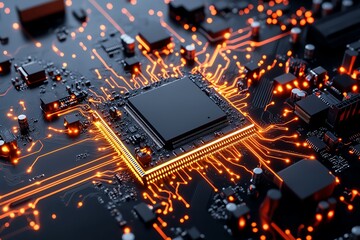 Aufkleber - Minimalist design of a disassembled circuit board, with simple lines representing the components laid out for reverse engineering