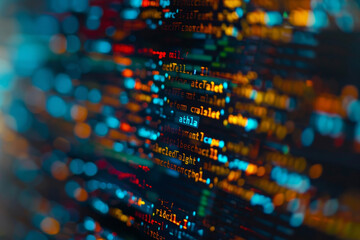 Wall Mural - a colorful image of code with the word athlete written in red