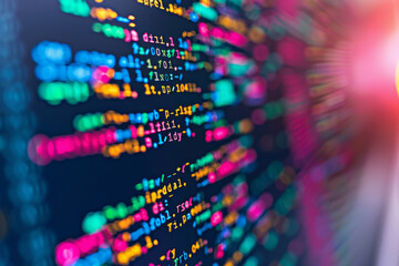 Wall Mural - a computer screen with a colorful display of code