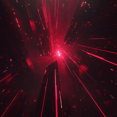 Wall Mural - bunch of red lazers coming together in the center