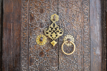 Old wooden carved door  Bukhara, Uzbekistan