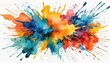 © Olga - Vibrant watercolor splash explosion in rainbow colors representing creativity and energy