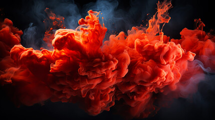 Wall Mural - Red smoke on a black background