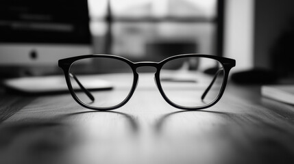 glasses on a table