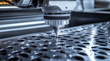 Canvas Print - A close-up view of machinery in operation