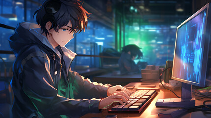 Programmer typing on keyboard