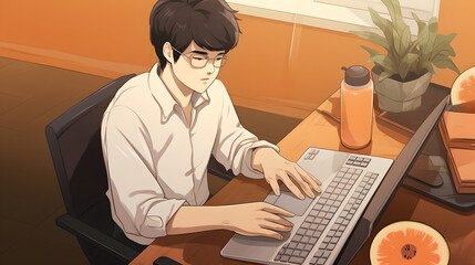Programmer typing on keyboard