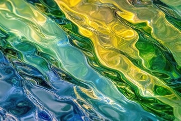 Canvas Print - A detailed view of a vibrant glass surface with intricate patterns and colors