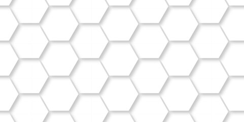 Sticker - Minimal White Hexagonal Background. Luxury White Pattern. Vector Illustration. 3D Futuristic abstract honeycomb mosaic white background. geometric mesh cell texture. modern futuristic wallpaper.