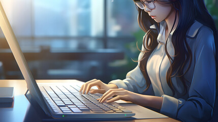 white collar worker typing on keyboard