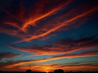 Wall Mural - red sunset sky