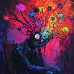 Wall Mural - monsters in children's minds, nightmare concepts