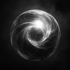 Wall Mural - mysterious orb of light, black and grey