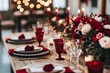 © Almultazam - Romantic Dinner Table Setting with Red Roses and Candles