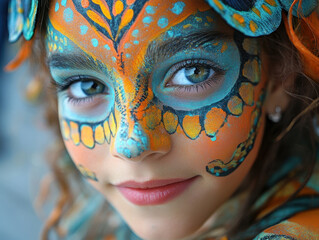 Creative Carnival party face paint designs photos featuring vibrant and intricate face painting ideas