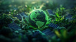 © Panida - Green Earth Surrounded by Solar Panels and Wind Turbines
