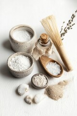 Poster - A table set with various food items and utensils