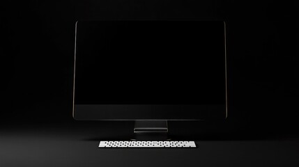 Canvas Print - A computer monitor sitting on a desk, ready for use