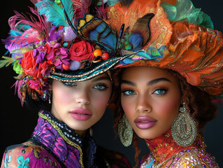 Vibrant Carnival party costume images showcasing colorful and elaborate outfits for a festive celebration