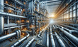 © sweasy - Industrieanlage, Wasserstoffkraftwerk, große Stahltanks und Rohre, Saubere H2-Energie