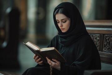 Poster - A person sitting on a bench with a book, ideal for use in educational or personal settings