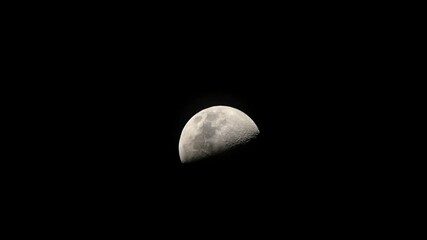 Wall Mural - moon in the night Crescent moon, Moon illuminating the night. The moon its craters. Natural satellite. Observing the Moon telescope
