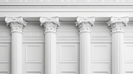 Wall Mural - white columns from ancient architecture, setting realistic greek civilization building decor, and mu