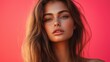 © mirifadapt - beautiful woman model with long luxurious hair, beautiful makeup against