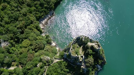 Wall Mural - Duino Castles and Cliffs from Above. Dreamy Images Suspended Over the Sea.