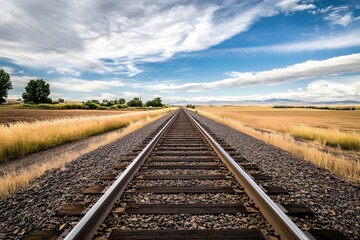 Scenic railroad tracks in countryside