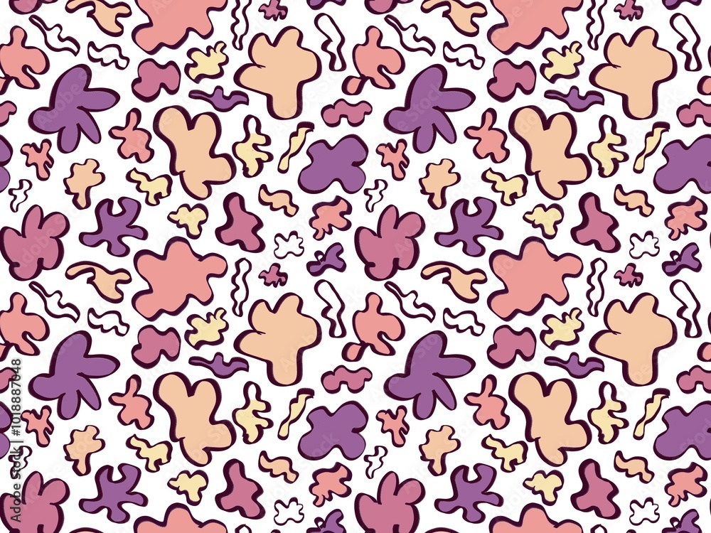 Seamless pattern of abstract figures of different shapes and shades ...