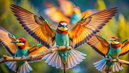 Wall Mural - Majestic Birds Displaying Claws on Wings in Natural Habitat Captured in Stunning Close-Up Shot