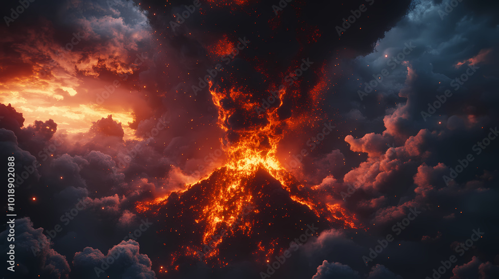 Volcano eruption wallpaper and background, creater eruption with dark ...