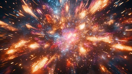 Poster - Vibrant Explosion of Cosmic Energy in Space