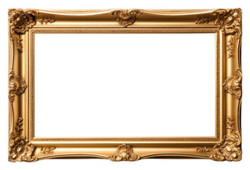 Wall Mural - png vintage gold frame backgrounds photo white background.