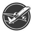 © Adib - Airplane logo. Airplane circle logo. Airplane logo icon vector.