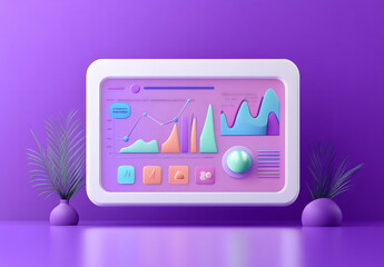 Application and website development concept for a mobile device with web design factory symbols and indicators windows on light display background design. 3D rendering design