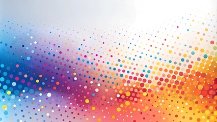 Colorful dotted gradient background with abstract pixel pattern