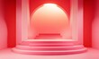 © Александр Михайлюк - Red and pink scene with stairs and podium