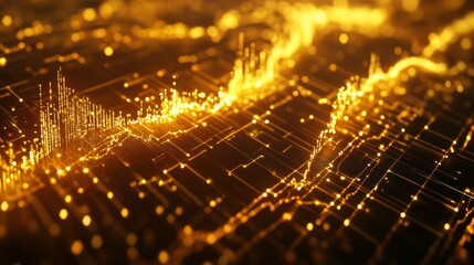 Poster - Golden Abstract Data Visualization Background