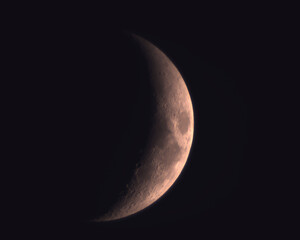Wall Mural - waxing crescent moon at 22.9% illumination