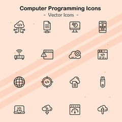 icons showcasing additional themes in computer programming and development.